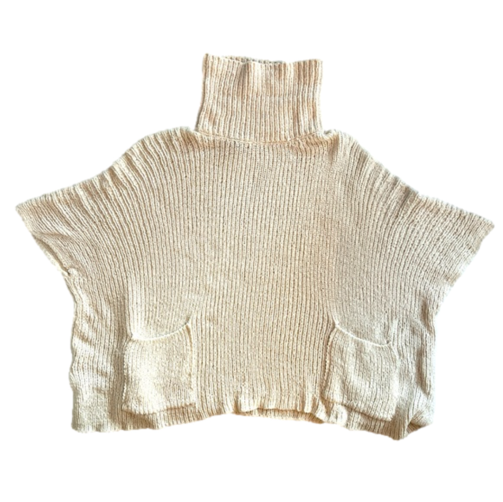 Steve Madden NEW w/tags cream chenille poncho sweater w/pockets One Size